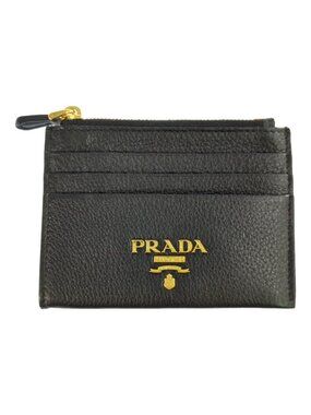 Prada Fragment Business Card Holder ID Case Black